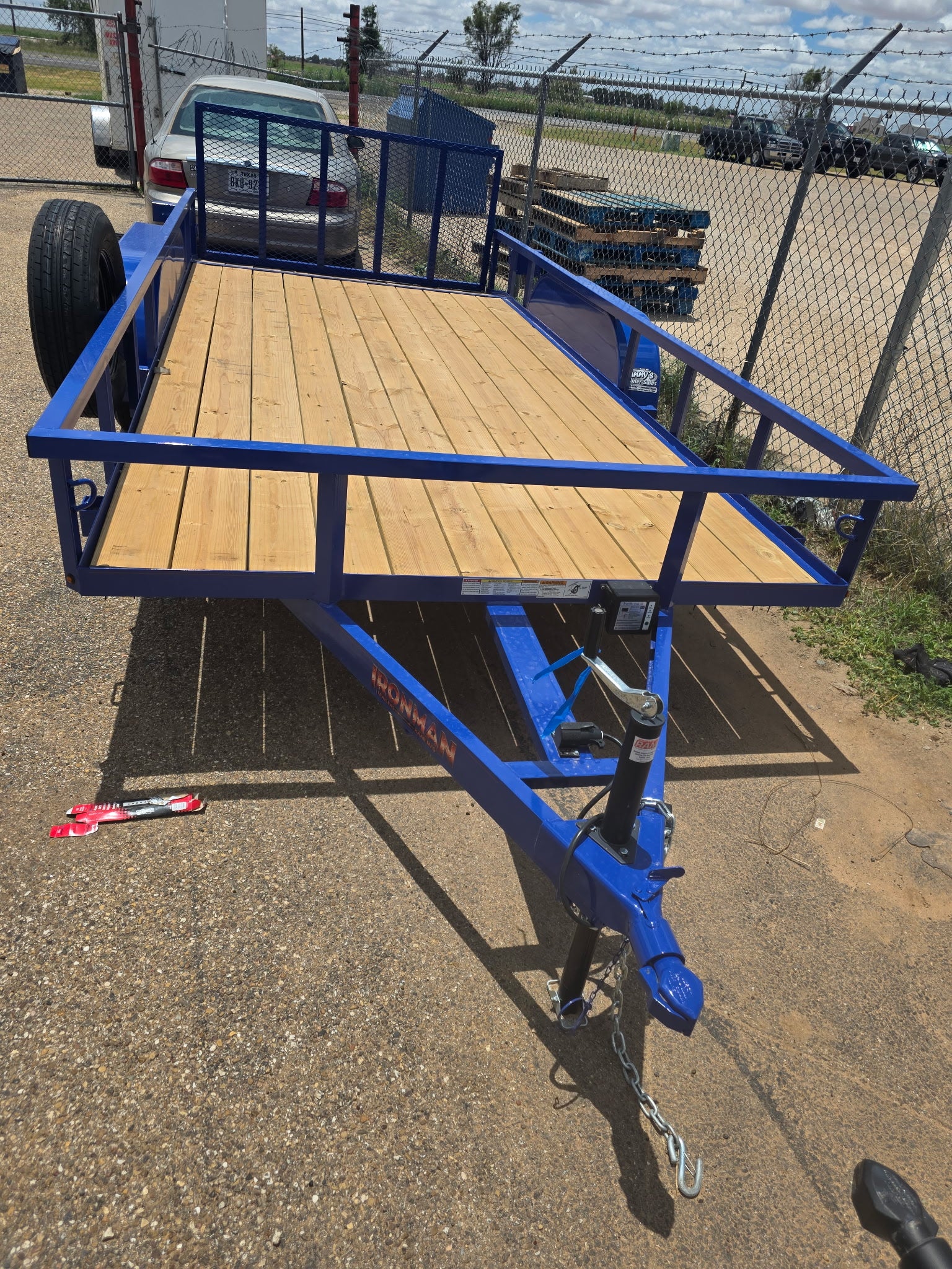 Blue 83x16 Trailer W/Ramp gate
