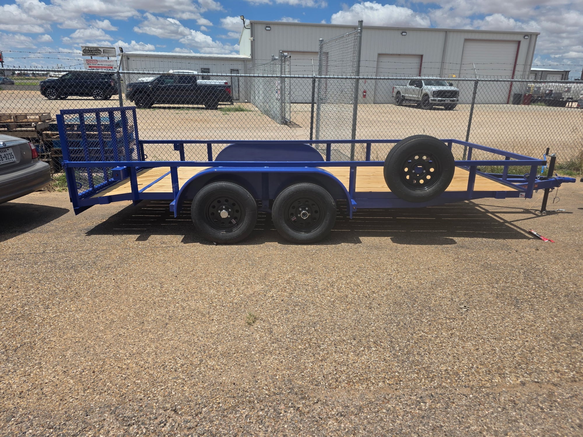 Blue 83x16 Trailer W/Ramp gate