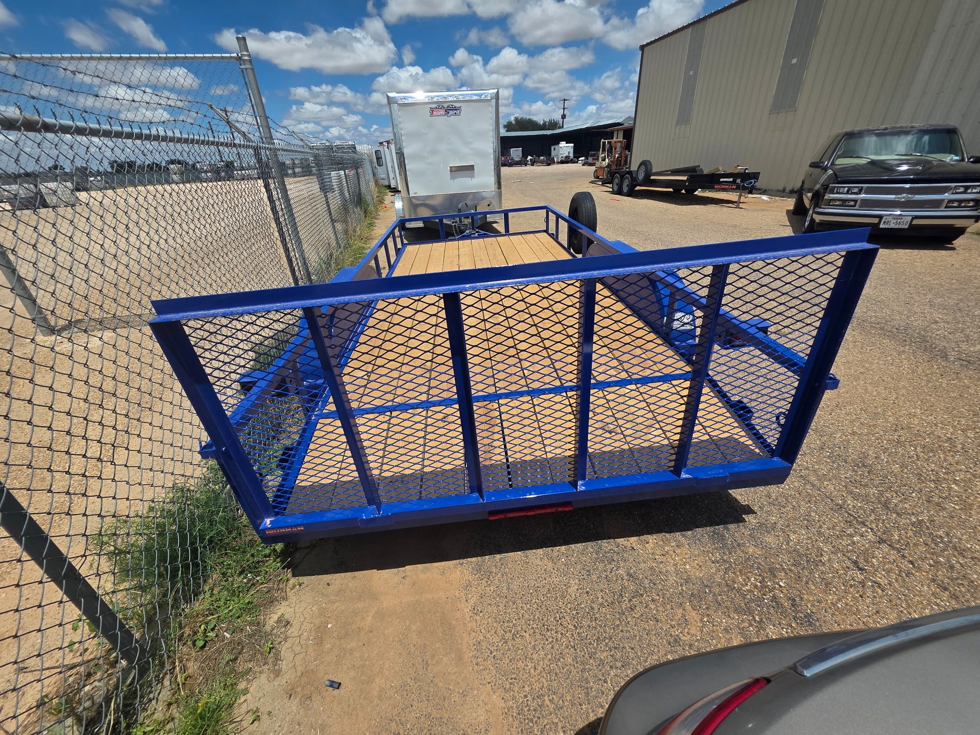 Blue 83x16 Trailer W/Ramp gate